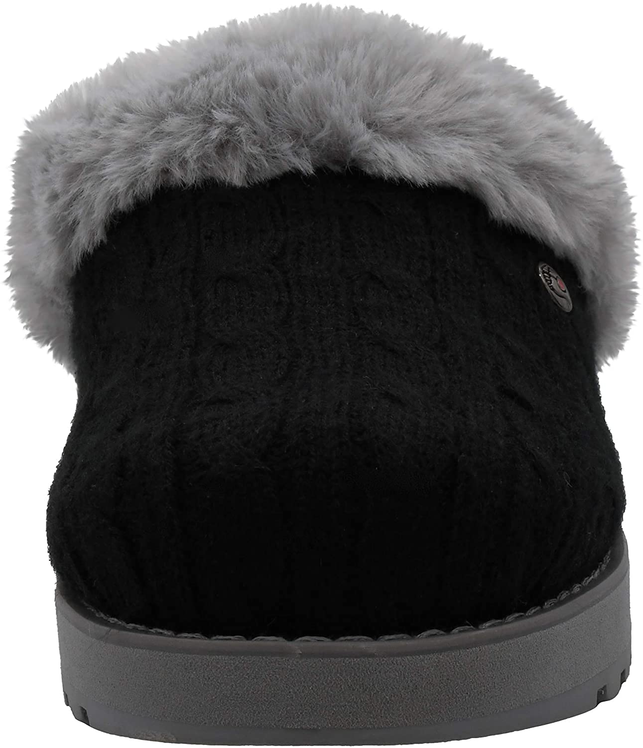 Skechers BOBS from Women's Keepsakes Ice Angel Slipper, Black/Grey, 6 M US