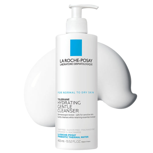 La Roche-Posay Toleriane Hydrating Gentle Face Cleanser, Daily Facial Cleanser with Niacinamide and Ceramides for Sensitive Skin, Moisturizing Face Wash for Normal to Dry Skin, Fragrance Free