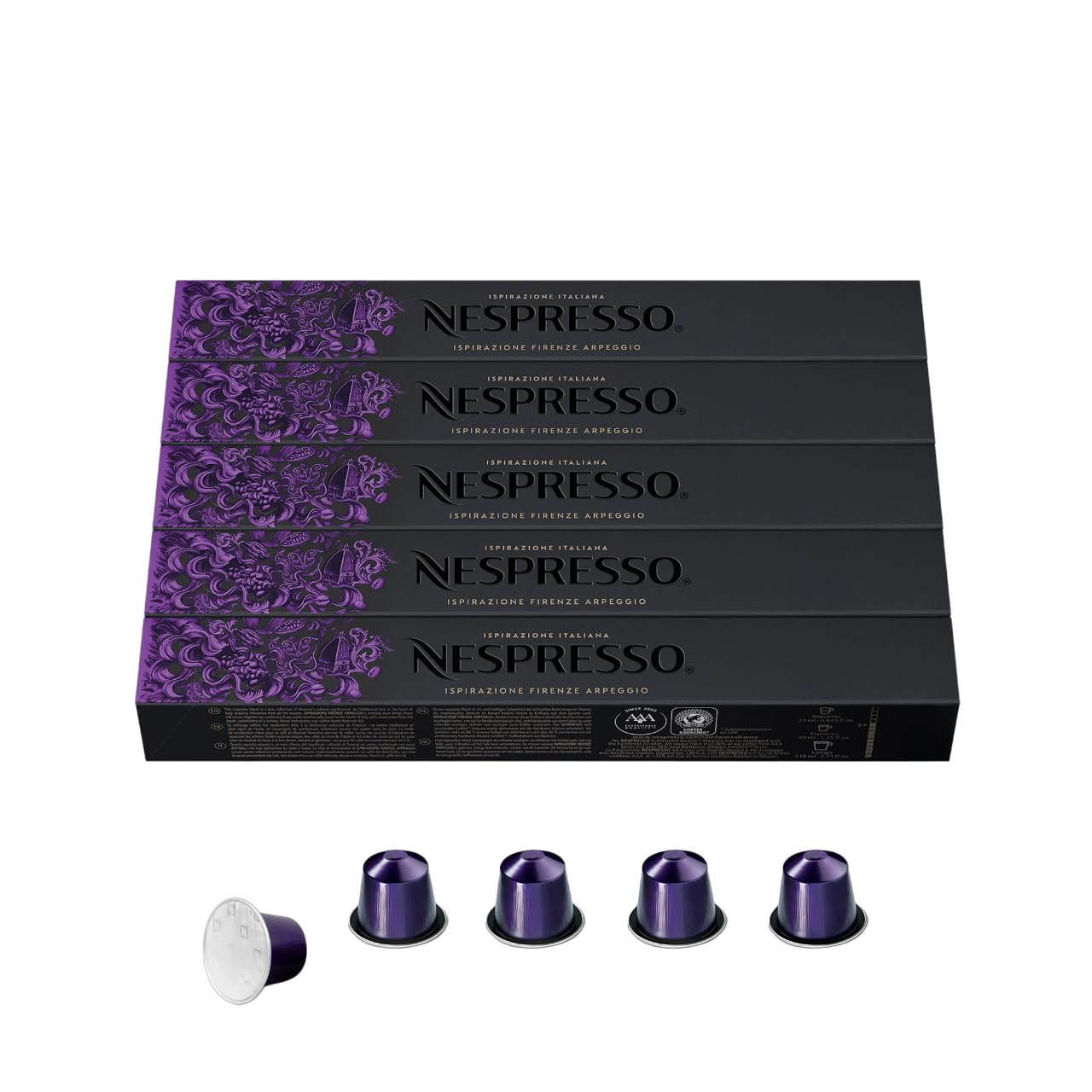 Nespresso Capsules Original Line, Arpeggio Intenso, Dark Roast Coffee,50 Count Coffee Pods