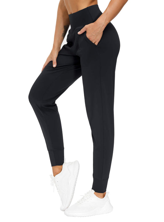 THE GYM PEOPLE Women's Joggers Pants Lightweight Athletic Legging Tapered Lounge Pants for Workout, Yoga, Running (X-Small, Black)