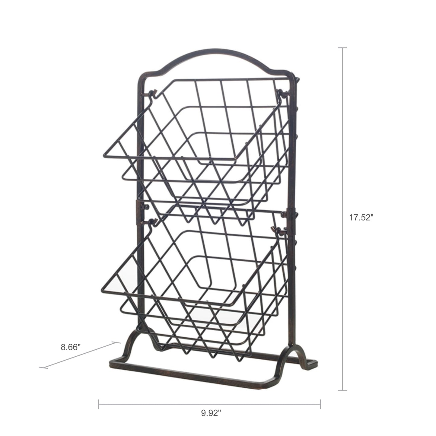 Gourmet Basics by Mikasa General Store 2 Tier Hanging Basket, Antique Black