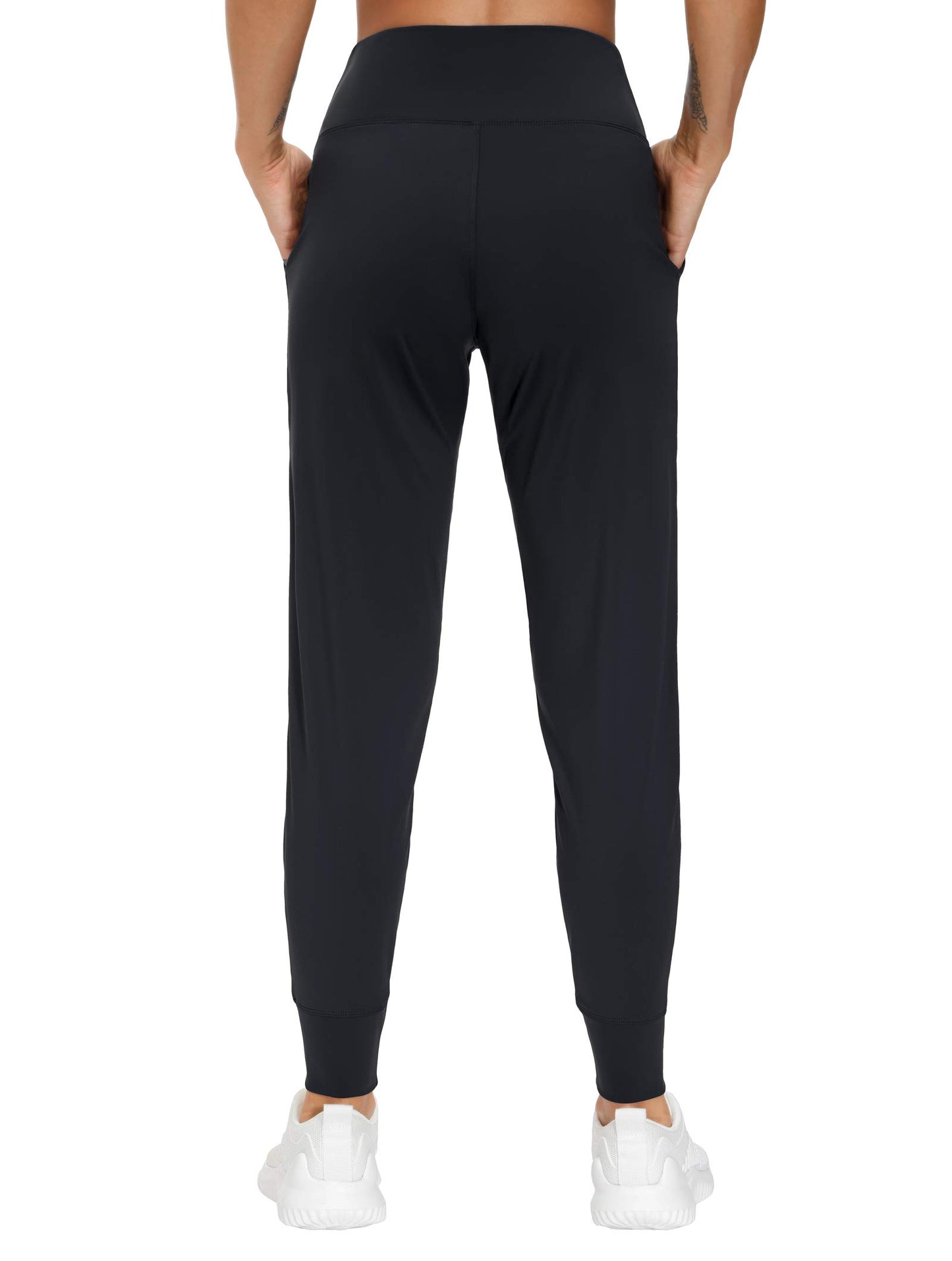 THE GYM PEOPLE Women's Joggers Pants Lightweight Athletic Legging Tapered Lounge Pants for Workout, Yoga, Running (X-Small, Black)