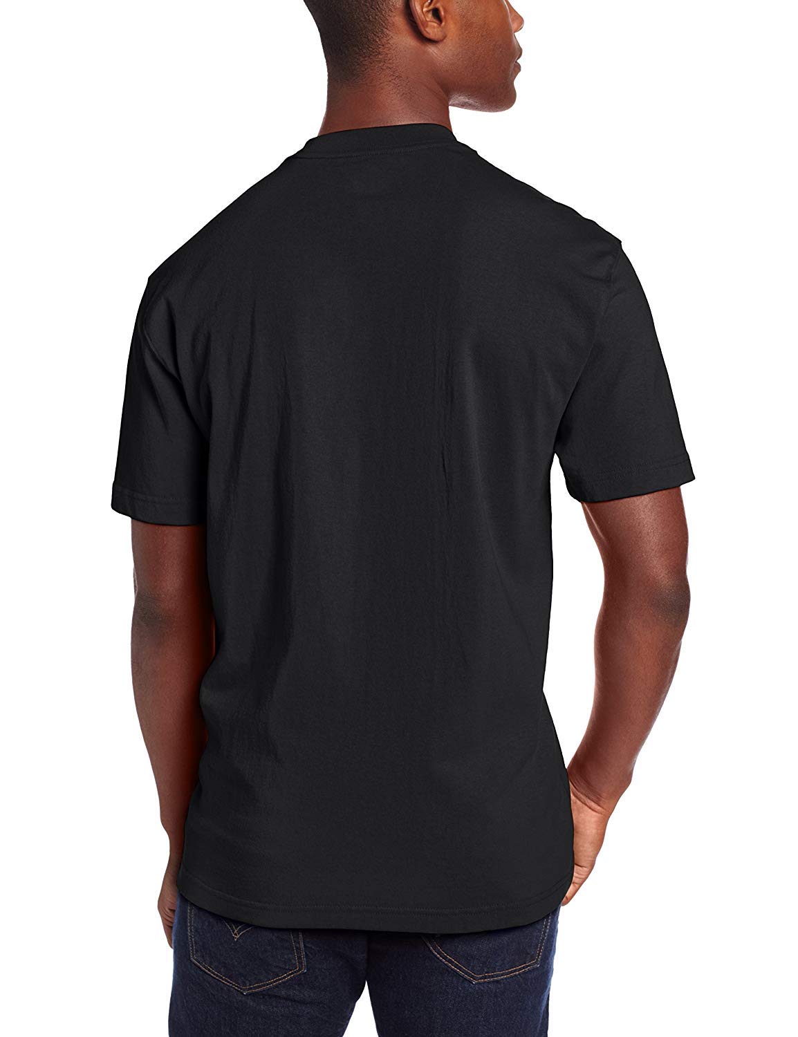 Dickies mens Heavyweight Crew Neck Short Sleeve Tee Henley Shirt, Black, Large US