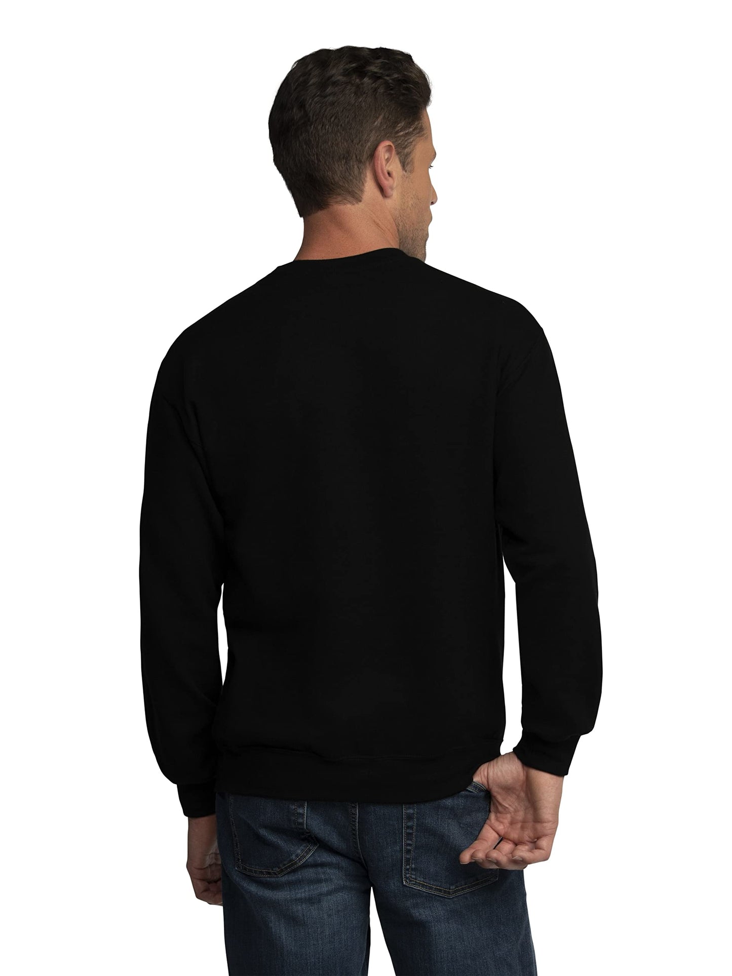 Fruit of the Loom Men's Eversoft Fleece Sweatshirts & Hoodies, Sweatshirt-Black, Large