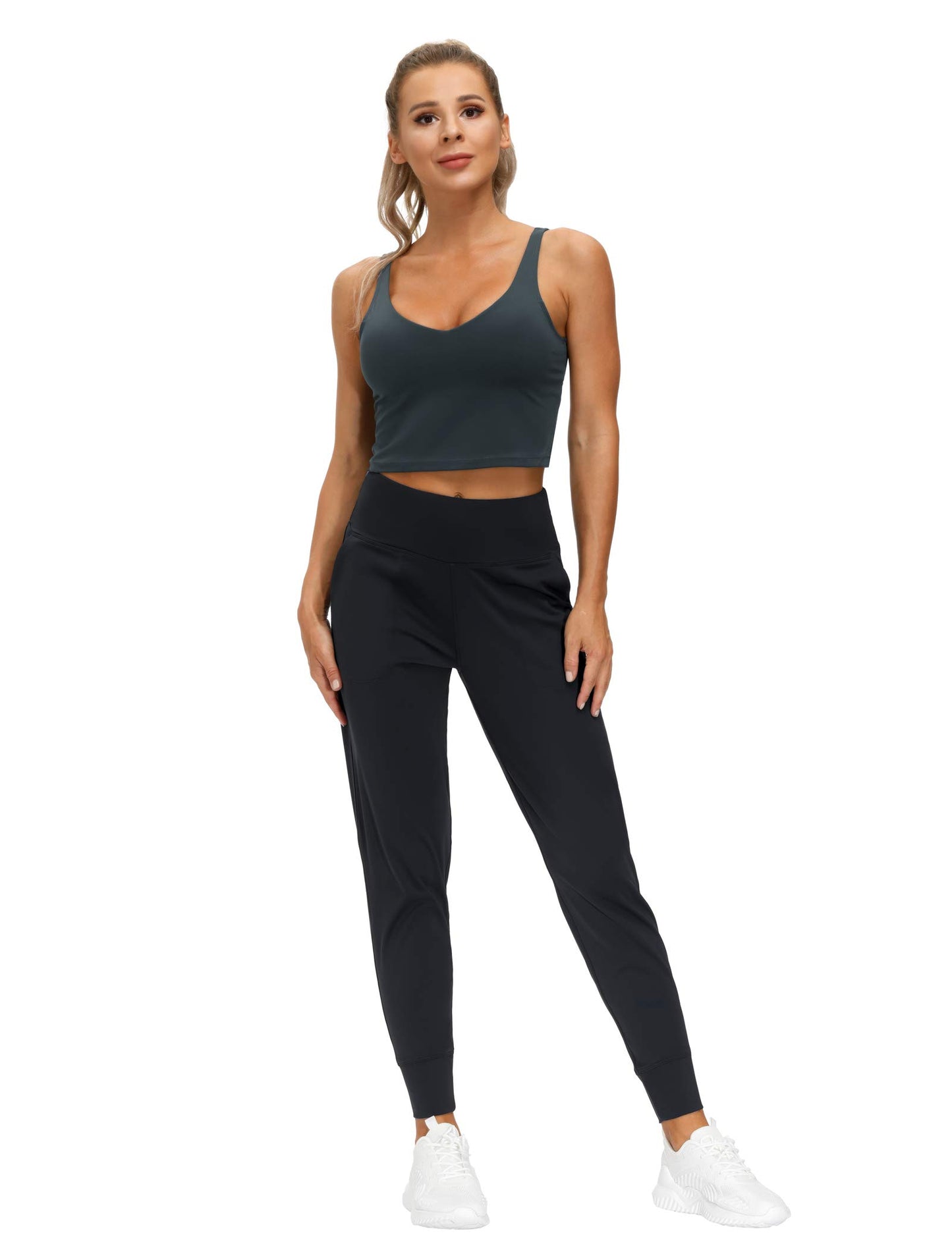 THE GYM PEOPLE Women's Joggers Pants Lightweight Athletic Legging Tapered Lounge Pants for Workout, Yoga, Running (X-Small, Black)