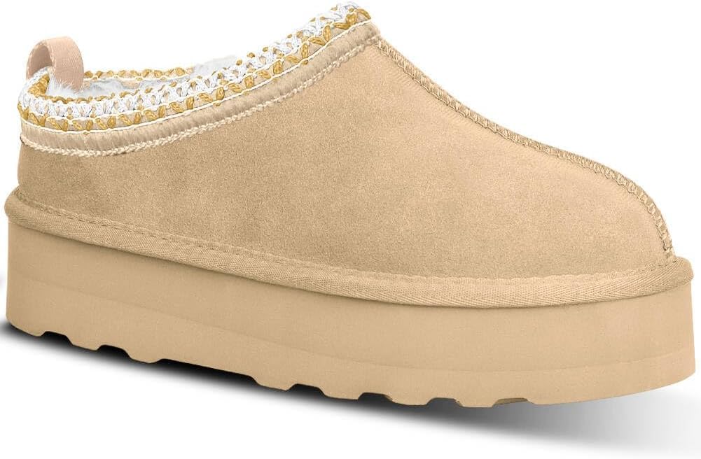 INPAKSA Women's Slippers Platform Mini Boots Short Ankle Boot Fur Fleece Lined Sneakers House slippers Anti-Slip Boot For Outdoor