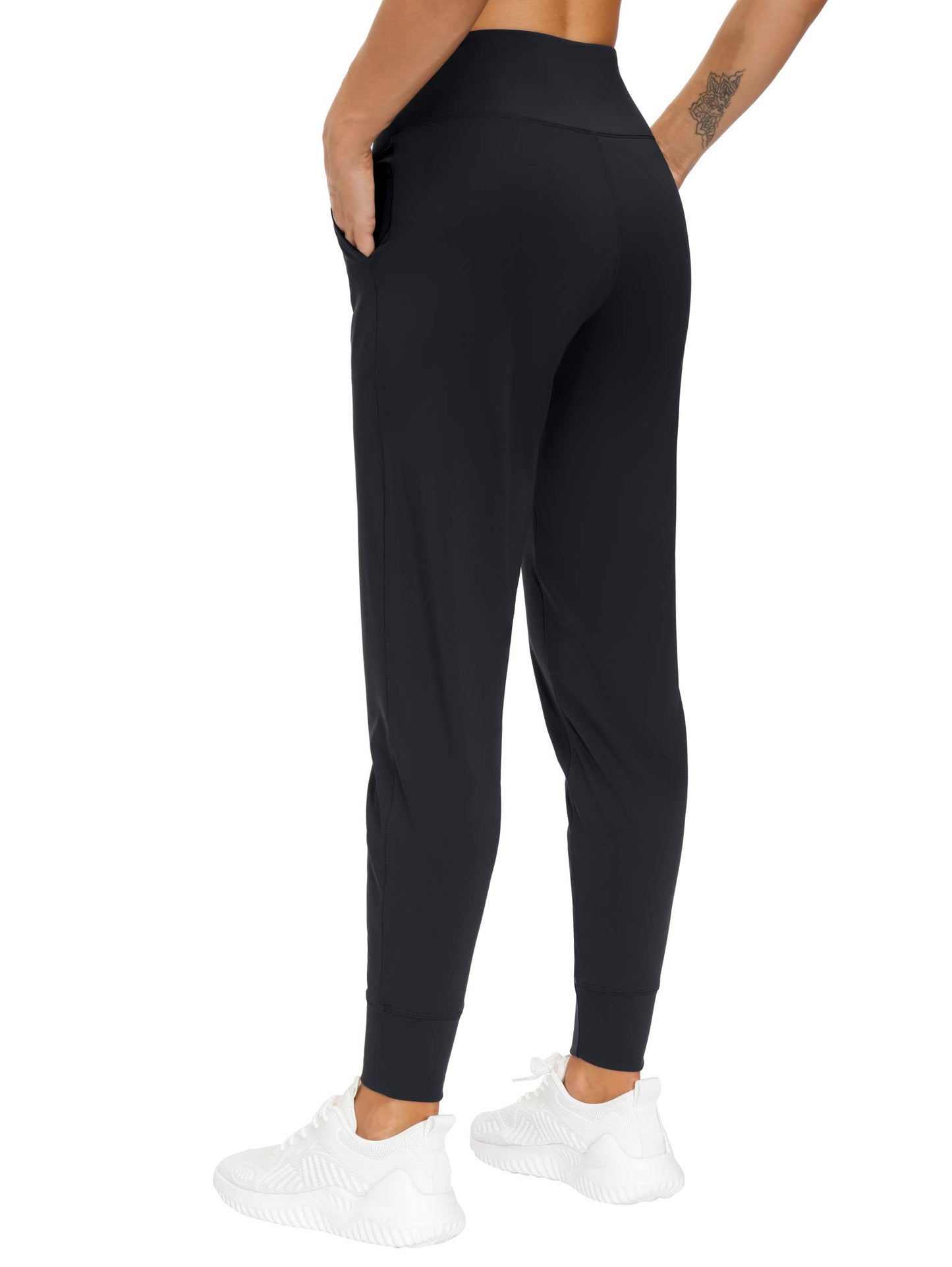 THE GYM PEOPLE Women's Joggers Pants Lightweight Athletic Legging Tapered Lounge Pants for Workout, Yoga, Running (X-Small, Black)