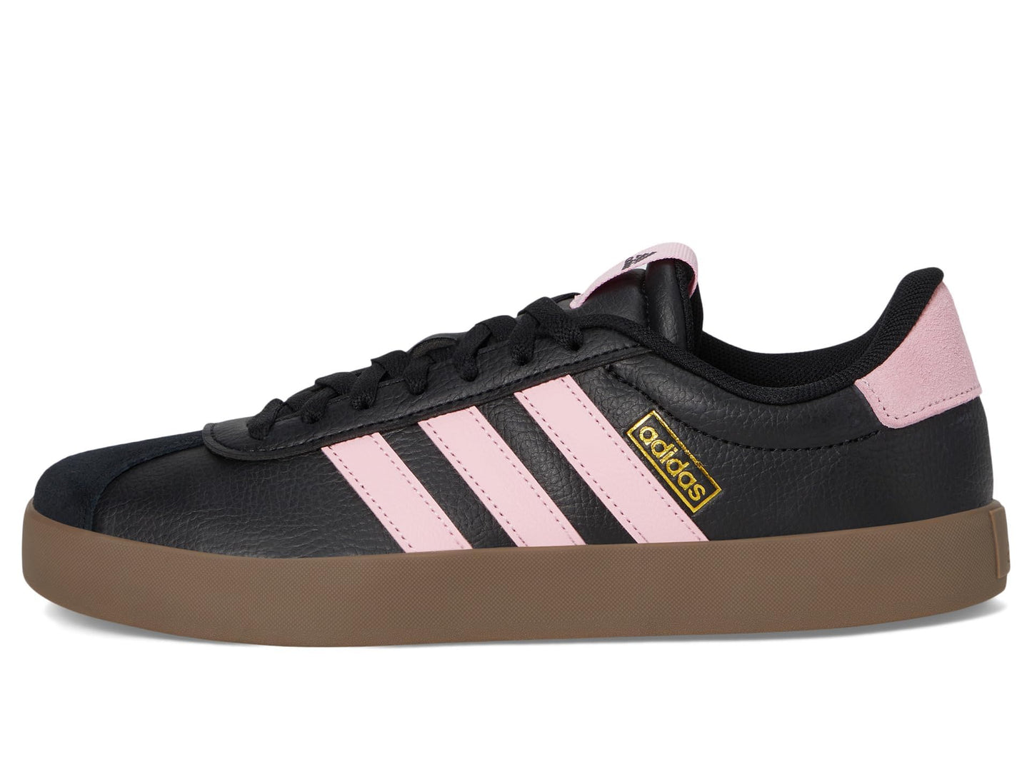 adidas Women's VL Court 3.0 Sneaker, Black/Black/Gold Metallic, 5.5