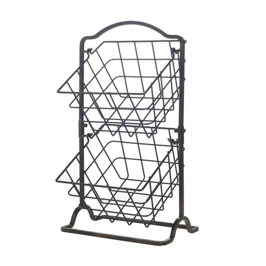 Gourmet Basics by Mikasa General Store 2 Tier Hanging Basket, Antique Black