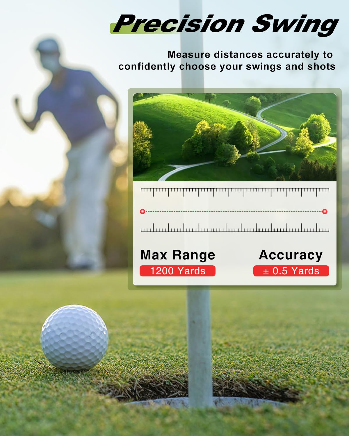 Range Finder Golf Rangefinder with Slope, Laser Range finder with Flag Pole Lock Vibration, 1200 Yards, 7X Magnification for Golf/Hunting, Rechargeable rangefinder with Magnet Mount - Ideal for Golfer