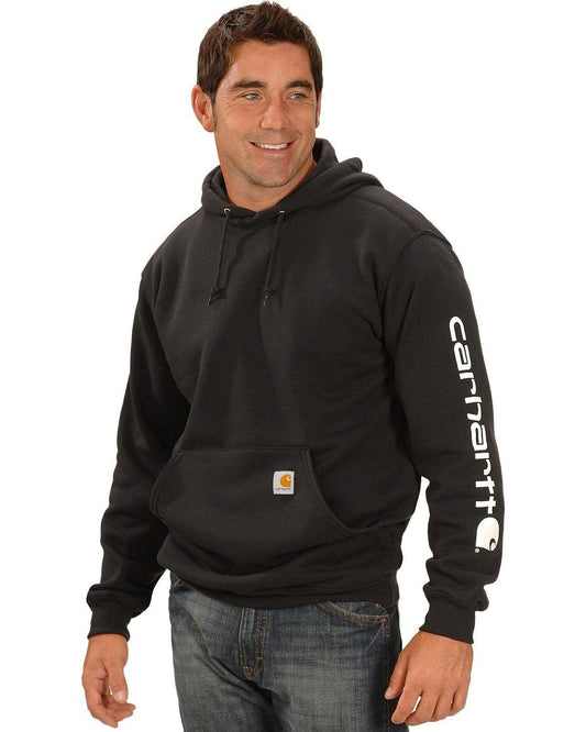 Carhartt Men's Loose Fit Midweight Logo Sleeve Graphic Sweatshirt (Also Available in Big & Tall), Black, X-Large