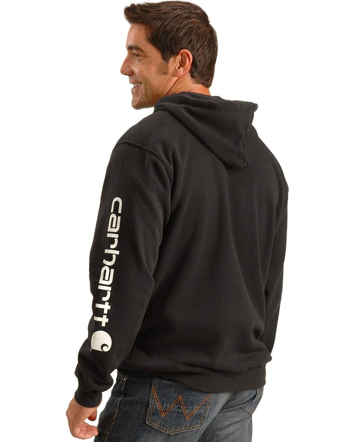 Carhartt Men's Loose Fit Midweight Logo Sleeve Graphic Sweatshirt (Also Available in Big & Tall), Black, X-Large