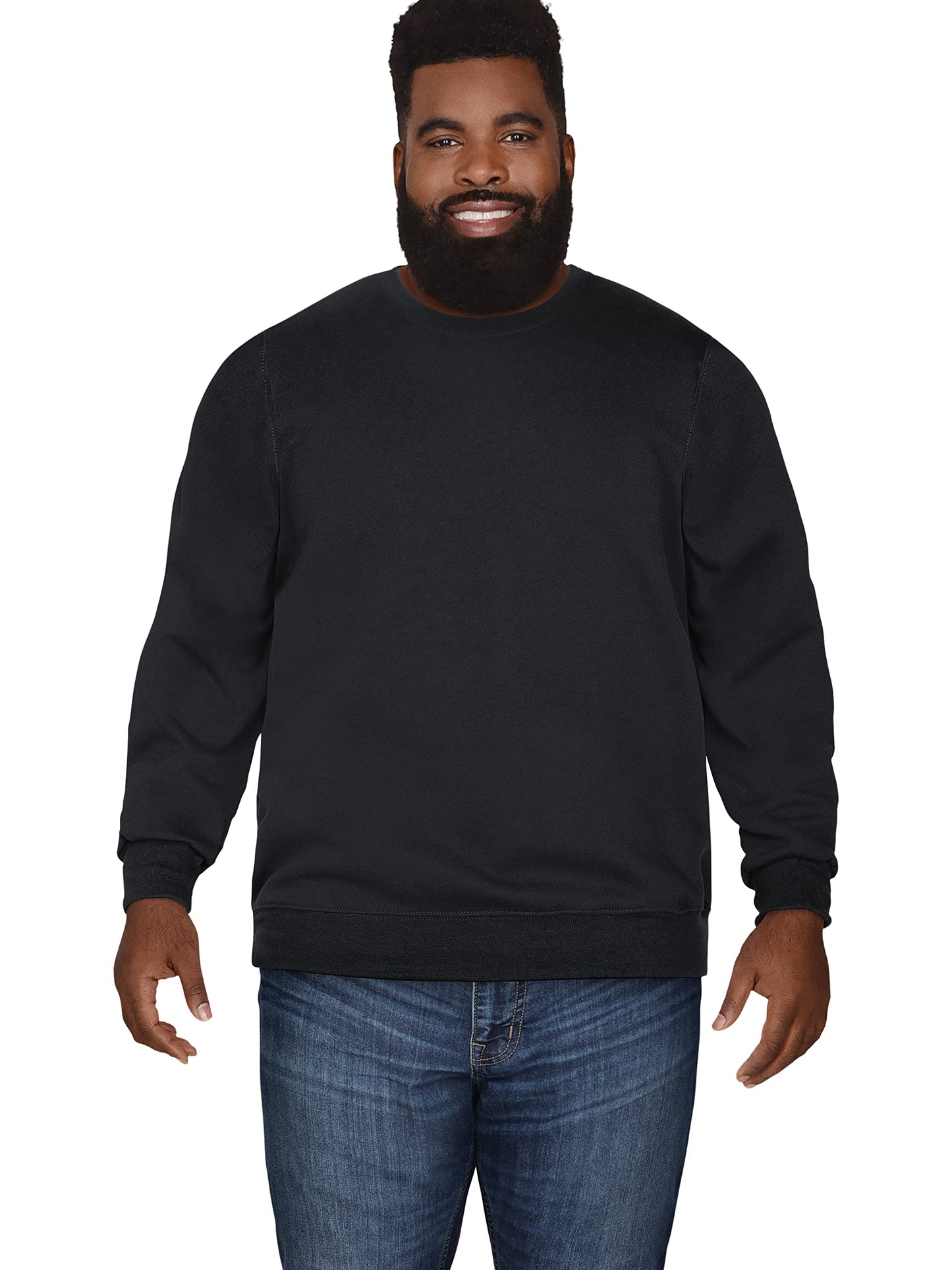 Fruit of the Loom Men's Eversoft Fleece Sweatshirts & Hoodies, Sweatshirt-Black, Large