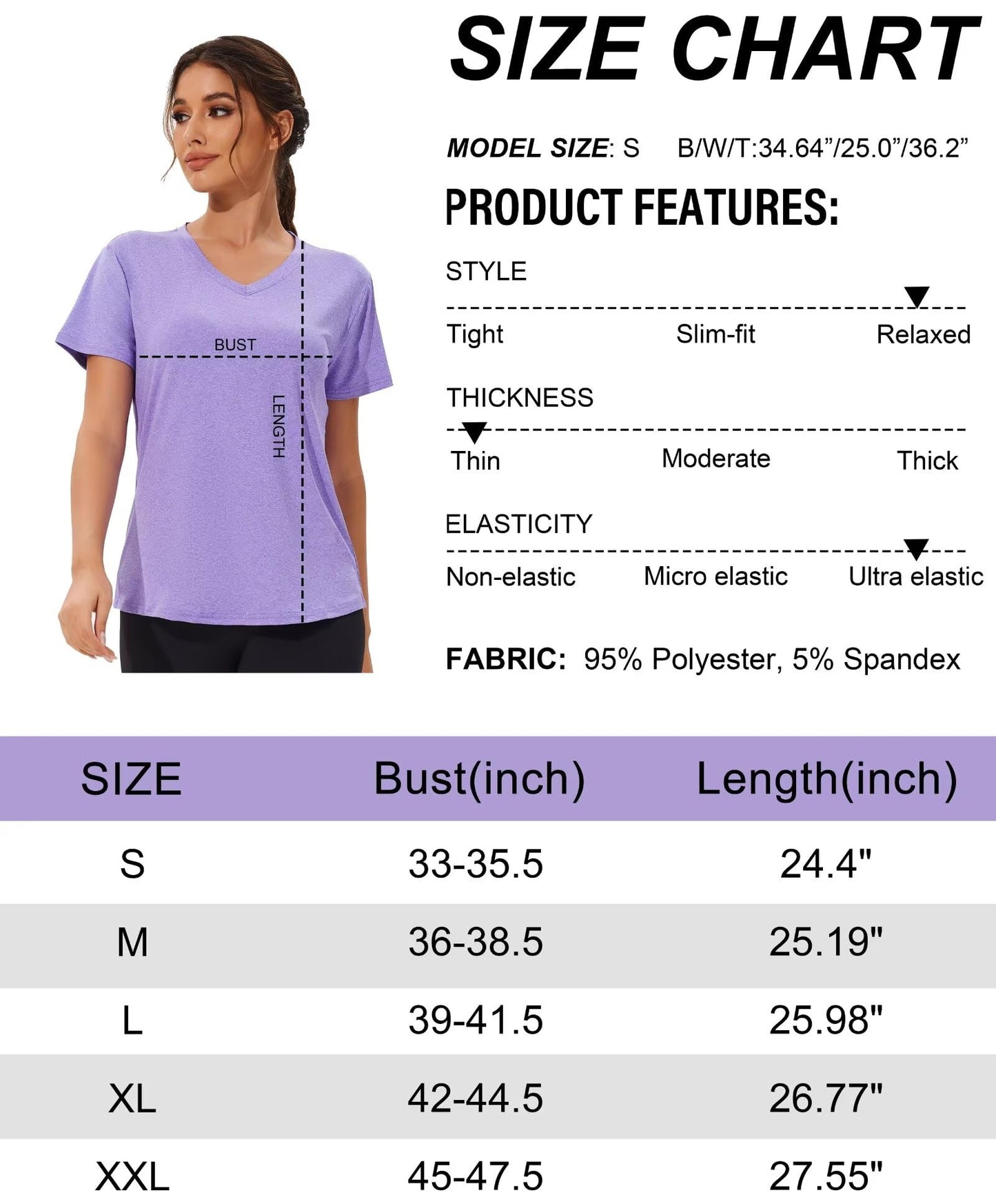 6 Pack Workout Shirts for Women Short Sleeve V-Neck Athletic Yoga Running Tops Moisture Wicking Quick Dry T-Shirt for Casual-L