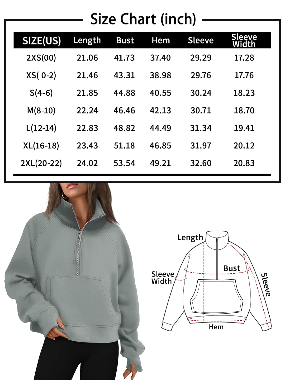 AUTOMET Womens Sweatshirts Half Zip Cropped Pullover Fleece Quarter Zipper Hoodies 2024 Fall Fashion Outfits Clothes Grey Medium