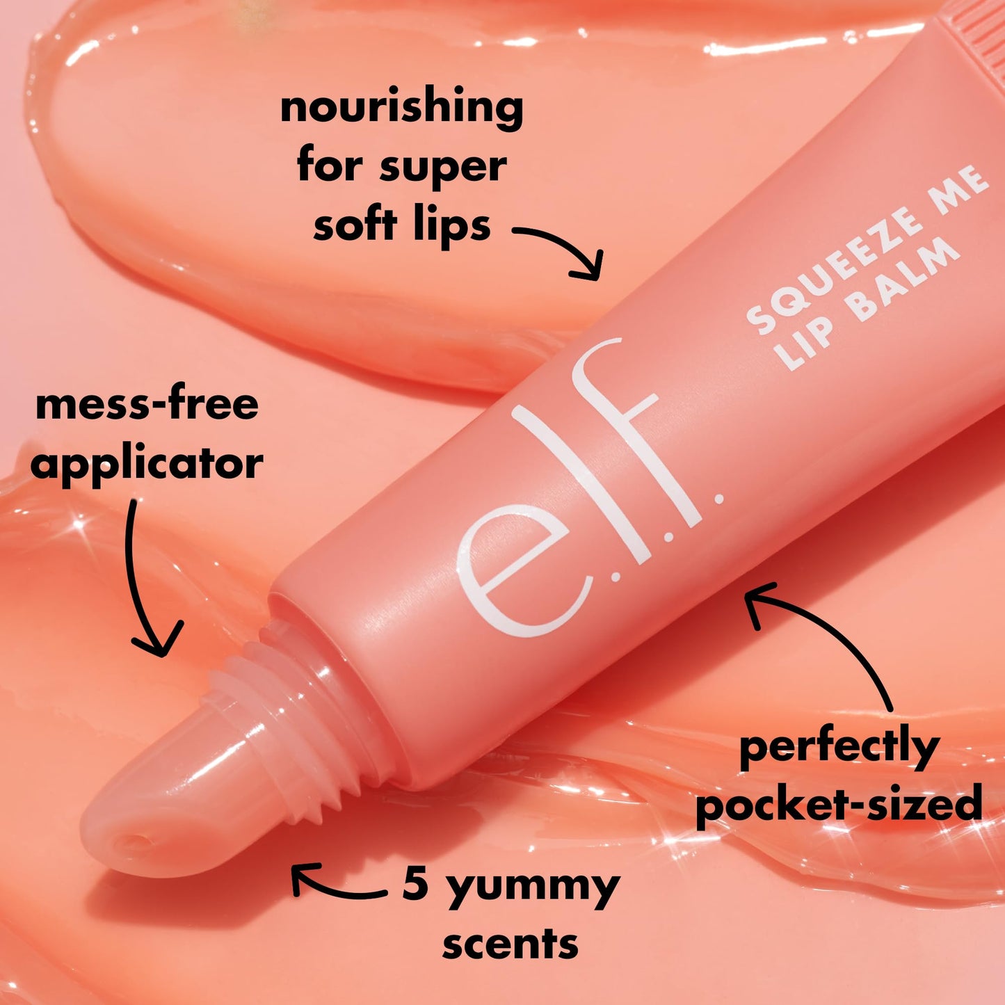 e.l.f. Squeeze Me Lip Balm, Moisturizing Lip Balm For A Sheer Tint Of Color, Infused With Hyaluronic Acid, Vegan & Cruelty-free, Grape