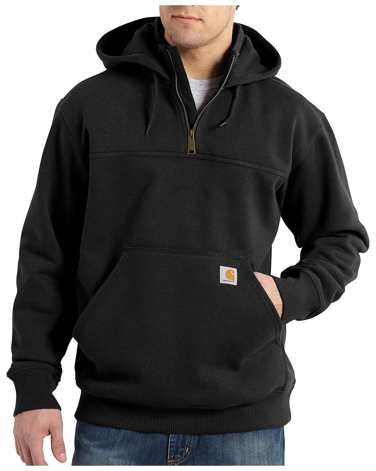 Carhartt Men's Rain Defender Loose Fit Heavyweight Quarter-Zip Sweatshirt, Black, Small