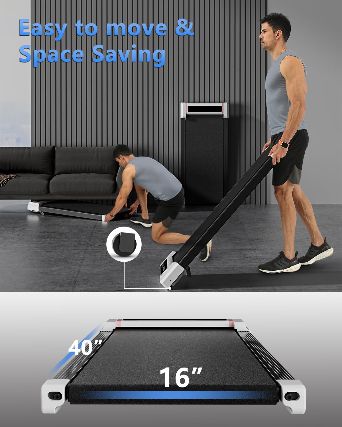 Walking Pad with Incline,2-in-1 Under Desk Treadmill for Home/Office,Compact Treadmill 265LB Capacity.