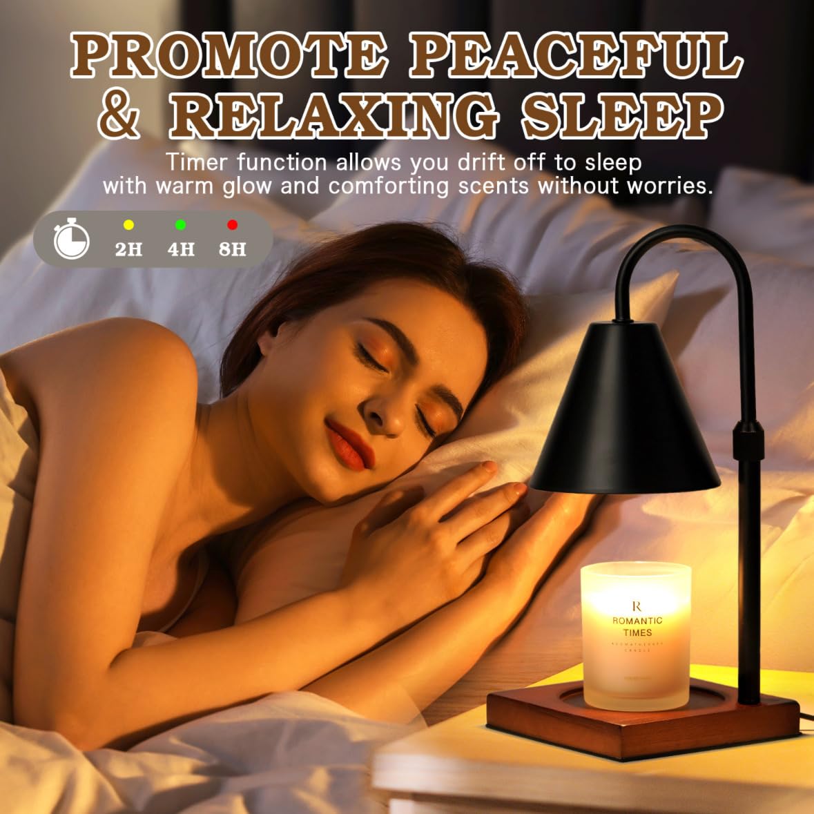 Modern Candle Warmer Lamp with Timer, Adjustable Dimmable Candle Lamp Warmer, Women Gifts for Christmas Xmas, Black Lamp Warmer Gifts for Mom, Men Candle Lamp, Home Decor for Bedroom Living Room Decor