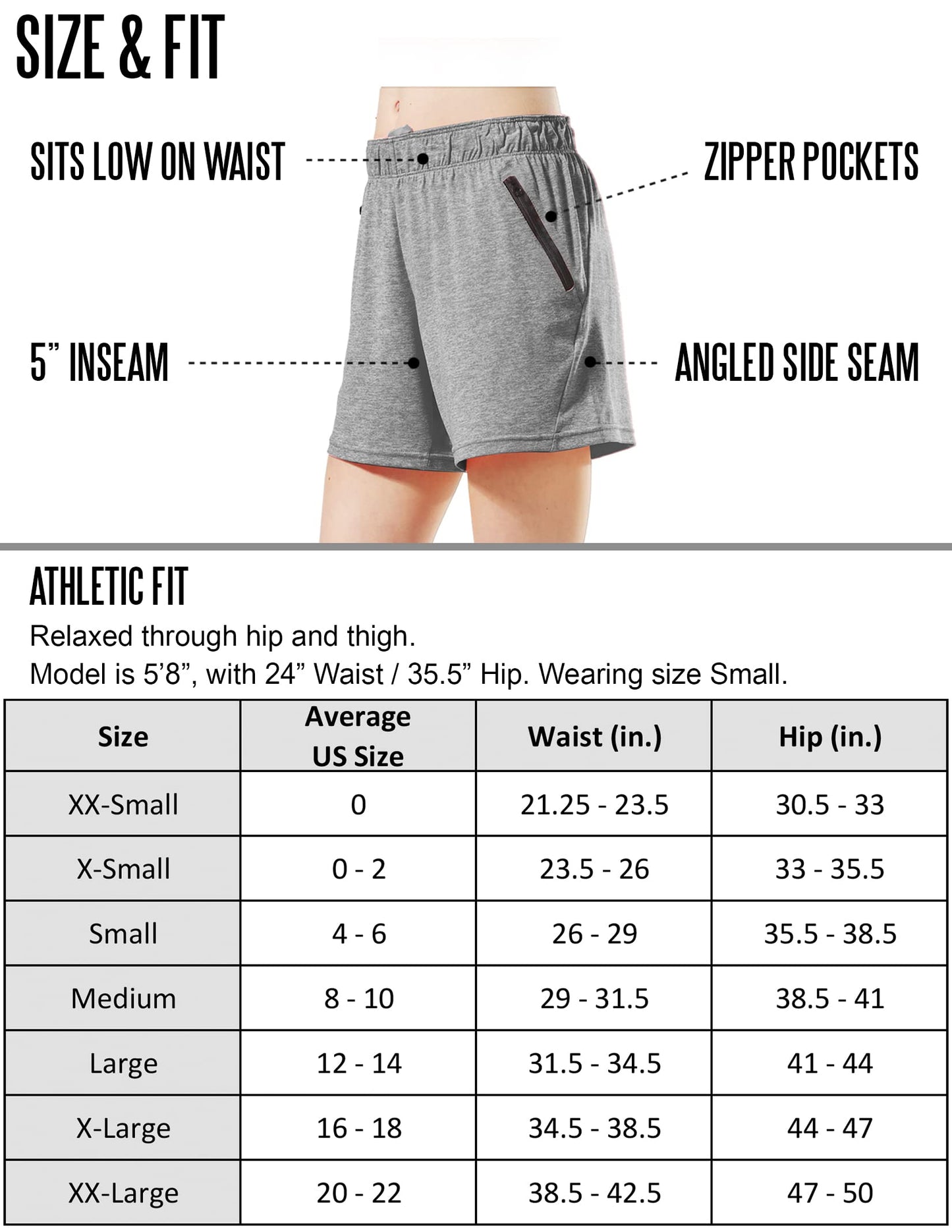 5 Pack: Womens Workout Gym Shorts Casual Lounge Set, Ladies Active Athletic Apparel with Zipper Pockets (Set 2, X-Large)