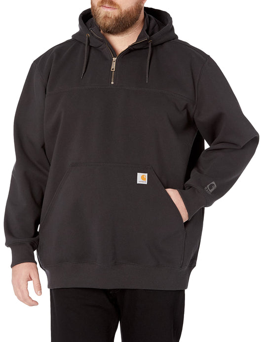 Carhartt Men's Rain Defender Loose Fit Heavyweight Quarter-Zip Sweatshirt, Black, Small