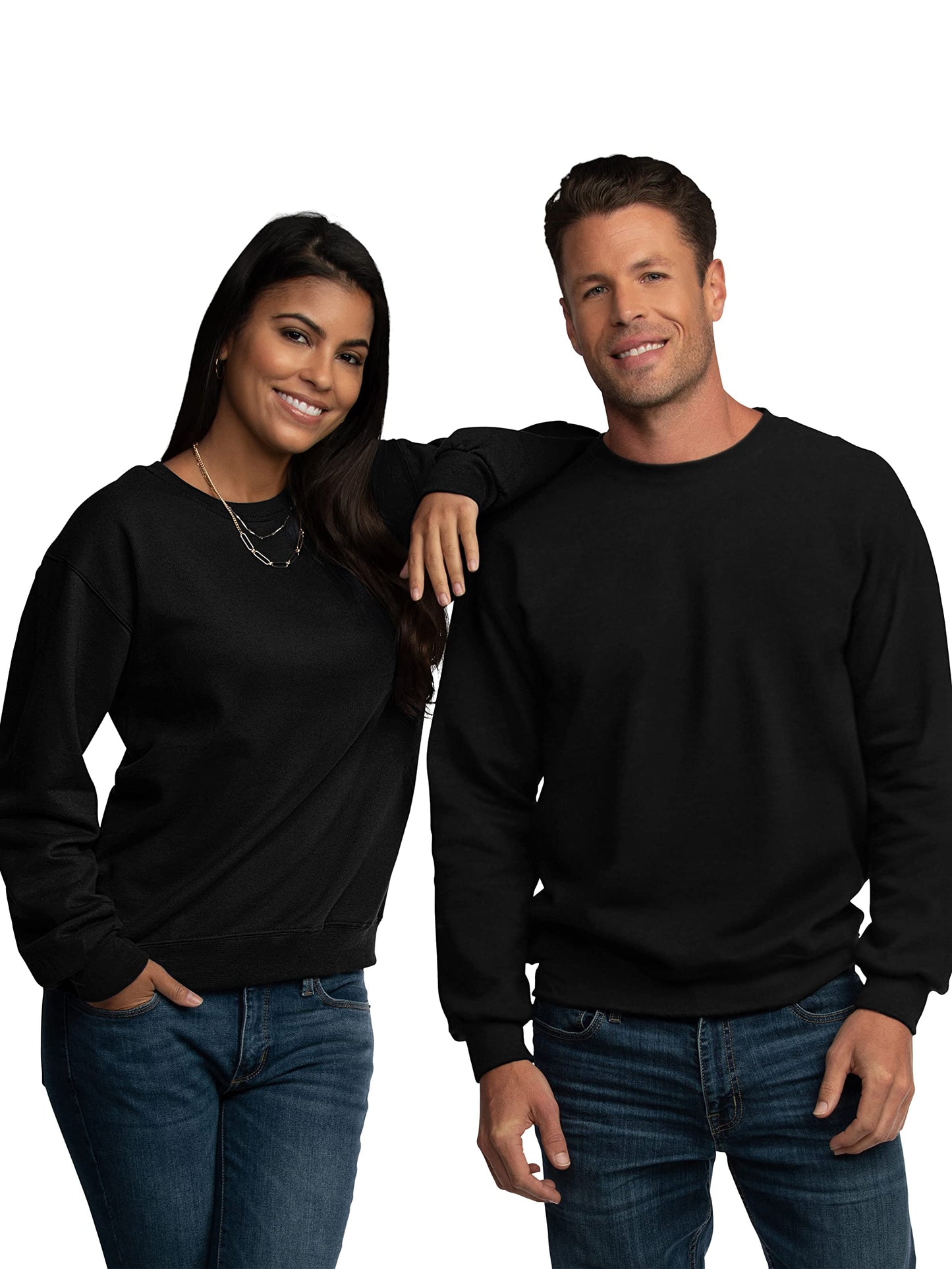 Fruit of the Loom Men's Eversoft Fleece Sweatshirts & Hoodies, Sweatshirt-Black, Large