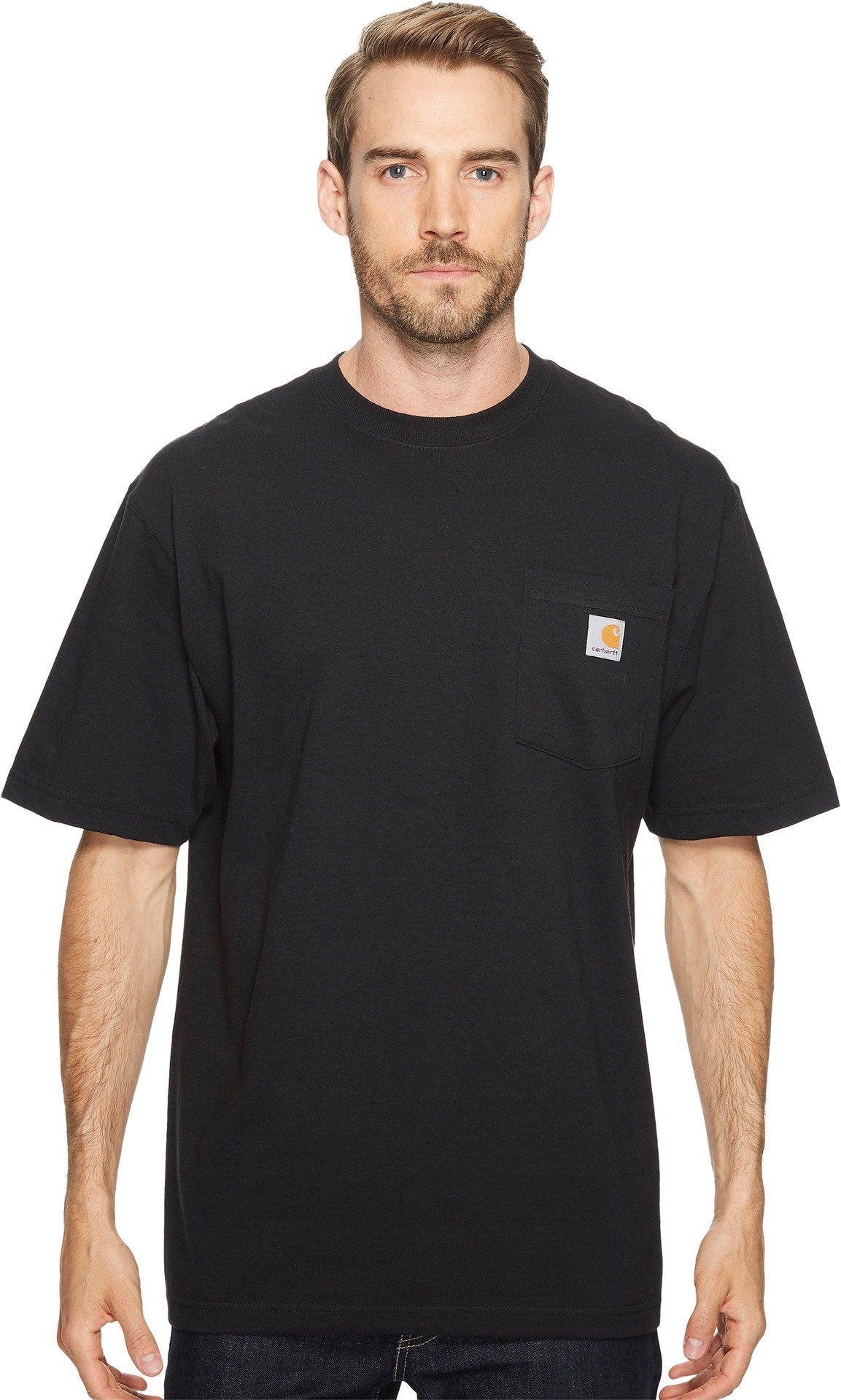 Carhartt Men's Loose Fit Heavyweight Short-Sleeve Pocket T-Shirt (Also Available in Big & Tall), Black, Large