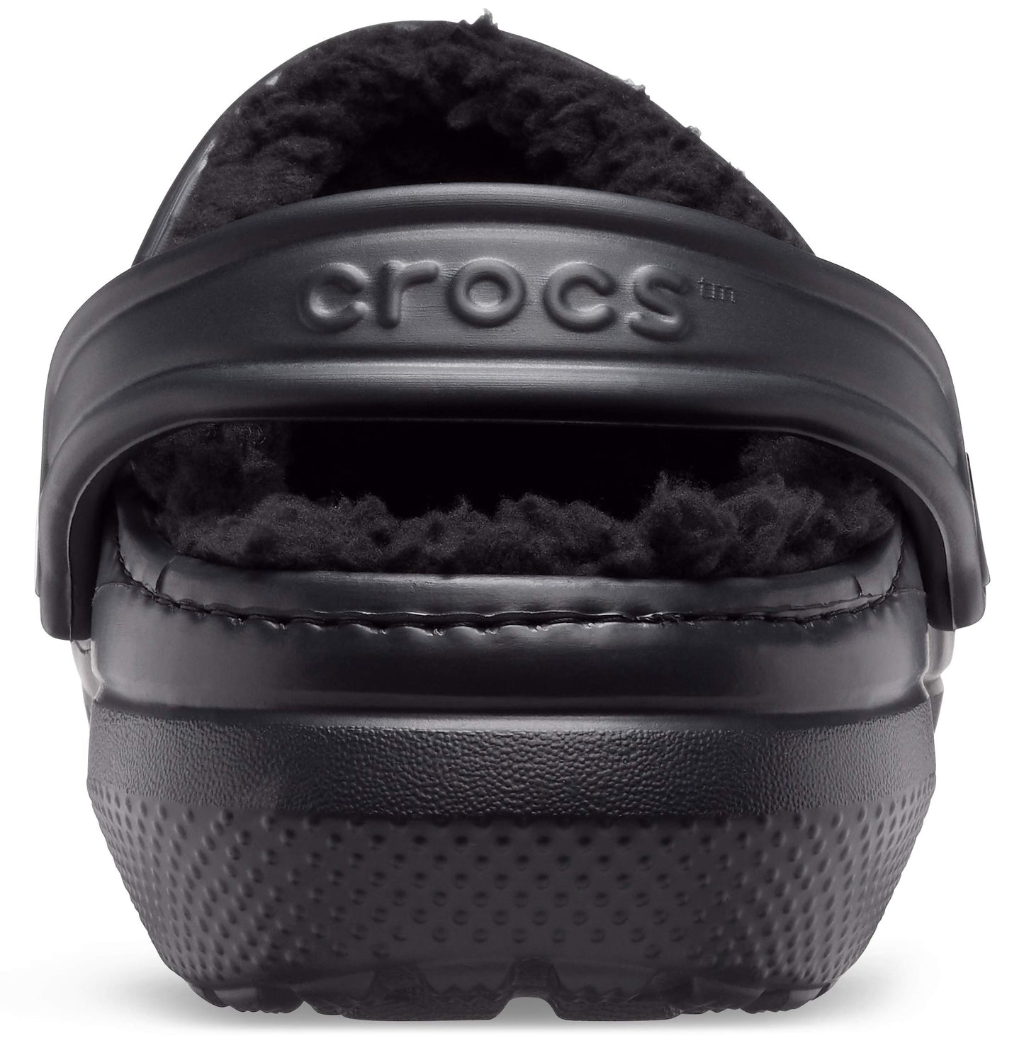 Crocs unisex adult Men's and Women's Classic Lined | Fuzzy Slippers Clog, Black/Black, 12 Women 10 Men US