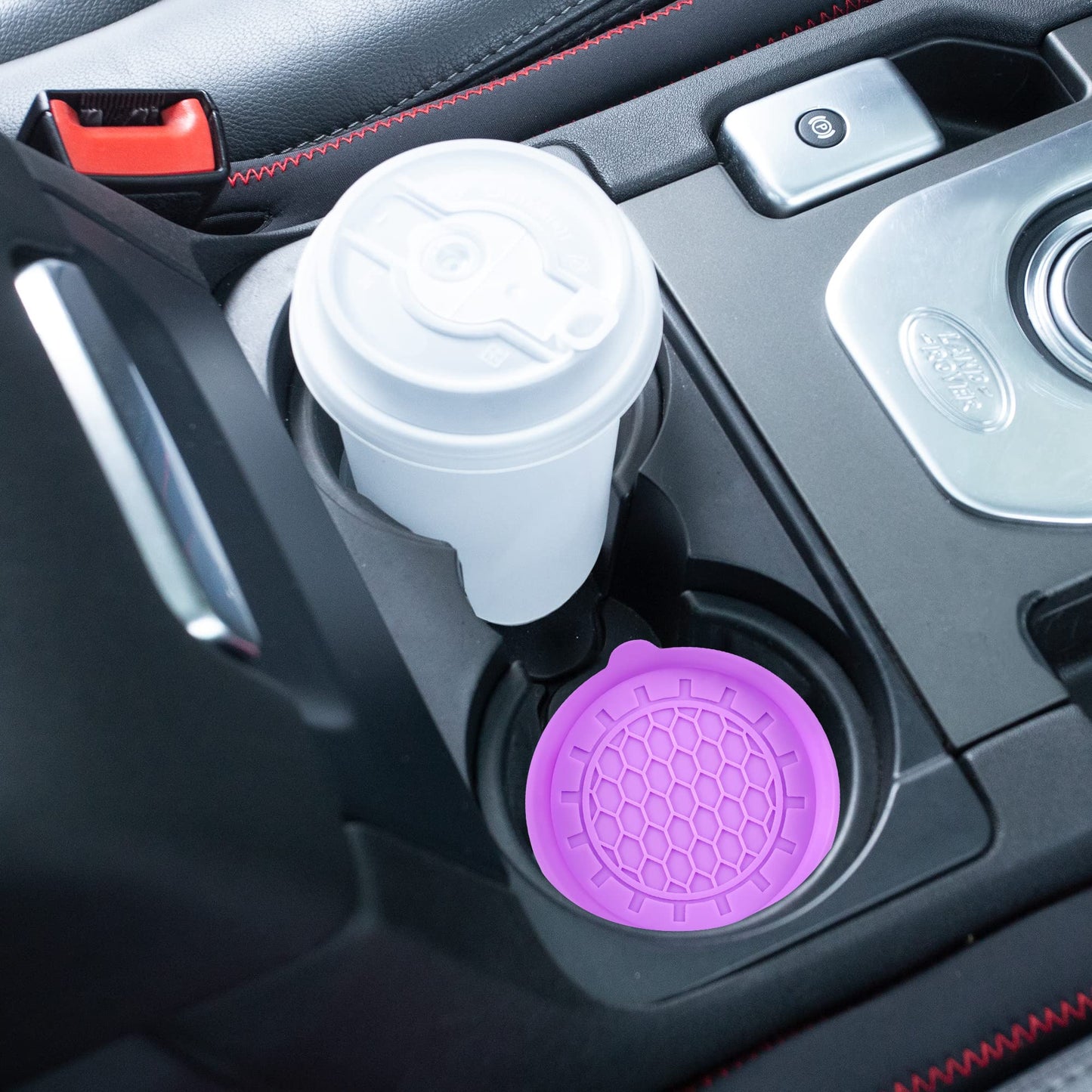 Amooca Automotive Cup Holders Universal Car Cup Coaster Waterproof Non-Slip Sift-proof spill Holder Car Interior Accessories 4 Pack Purple