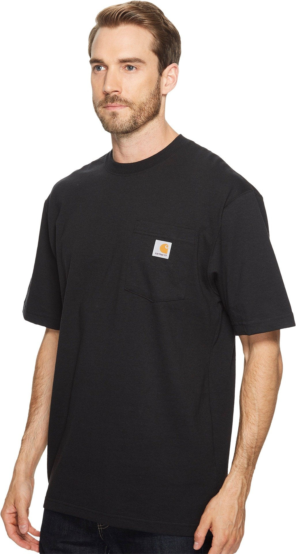 Carhartt Men's Loose Fit Heavyweight Short-Sleeve Pocket T-Shirt (Also Available in Big & Tall), Black, Large