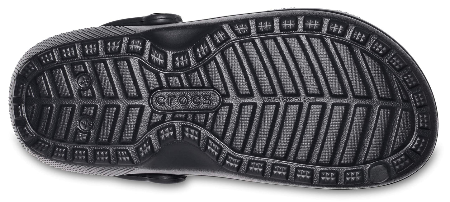 Crocs unisex adult Men's and Women's Classic Lined | Fuzzy Slippers Clog, Black/Black, 12 Women 10 Men US