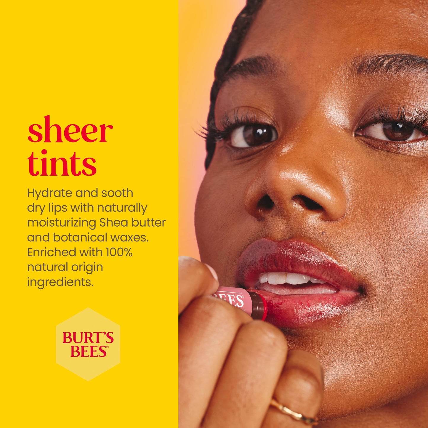 Burt's Bees Lip Tint Balm Stocking Stuffers Gifts, Long Lasting 2 in 1 Duo Tinted Balm Formula, Color Infused with Hydrating Shea Butter for a Natural Looking Buildable Finish, Petal Rose (2-Pack)