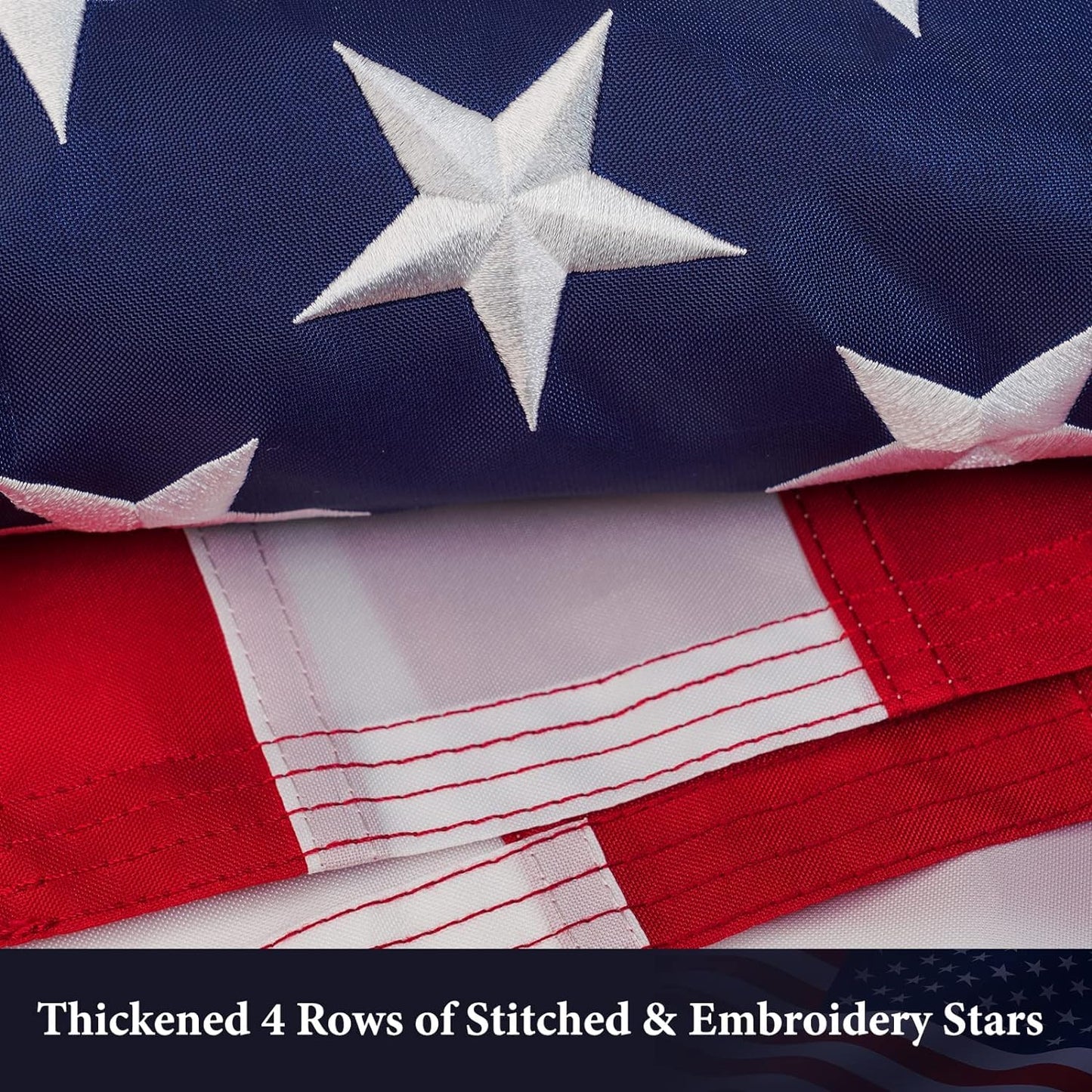 American Flags for Outside 2.5x4, Heavy Duty US Flag with Embroidered Stars, Thicken Nylon USA Flag with Sewn Stripes Brass Grommets US Flags 2.5x4 Outdoor Made for USA High Wind All Weather Flags