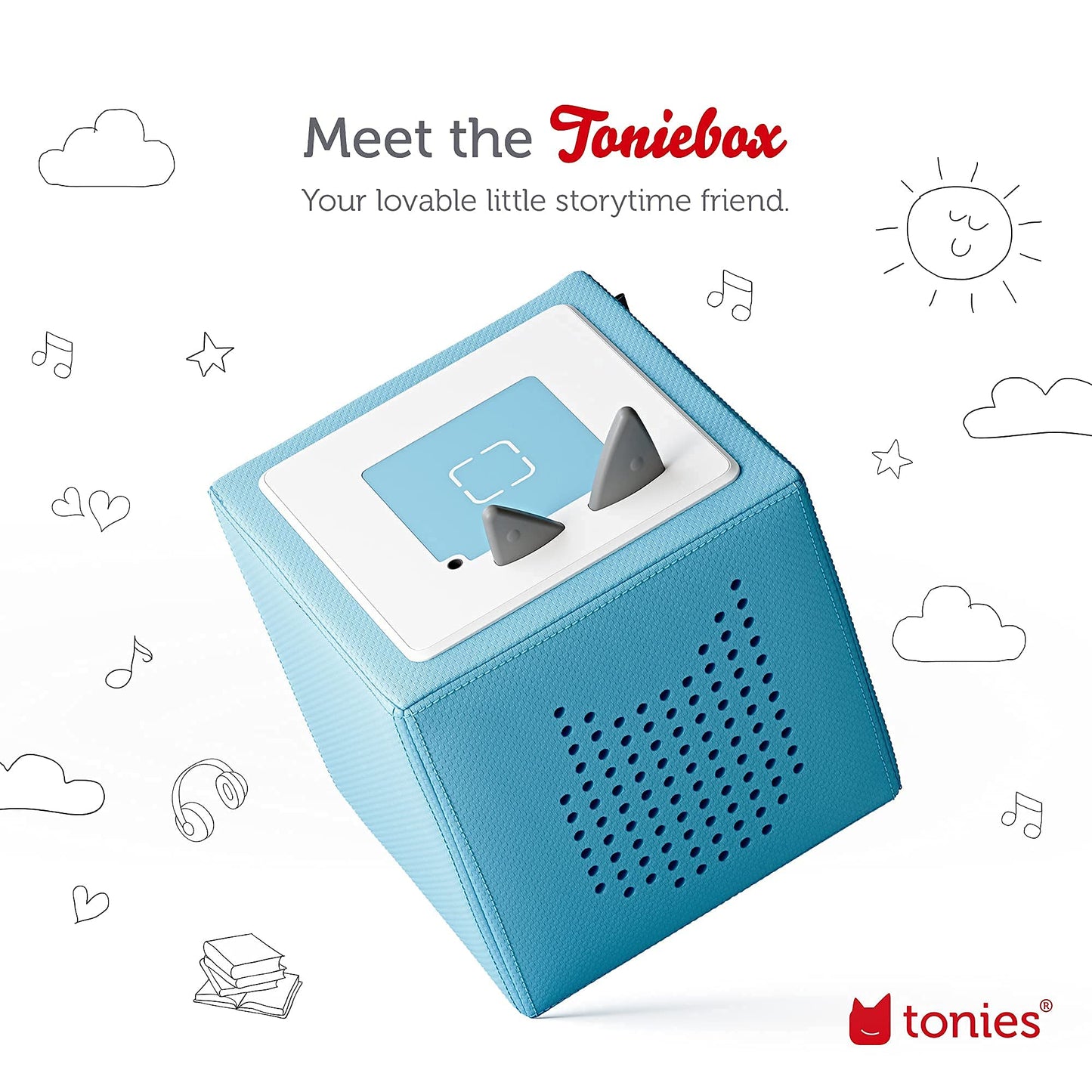 Toniebox Audio Player Starter Set with Playtime Puppy - Listen, Learn, and Play with One Huggable Little Box - Light Blue