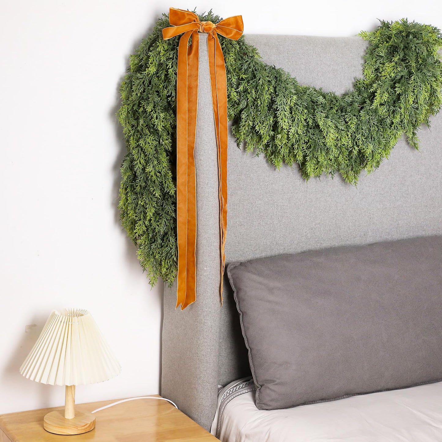 Waydress 1 Pcs 6ft Christmas Cedar Garland Artificial Green Cedar Garland Faux Cedar Pine Needles Garland for Home Fireplace Indoor Outdoor Holiday Party Decoration