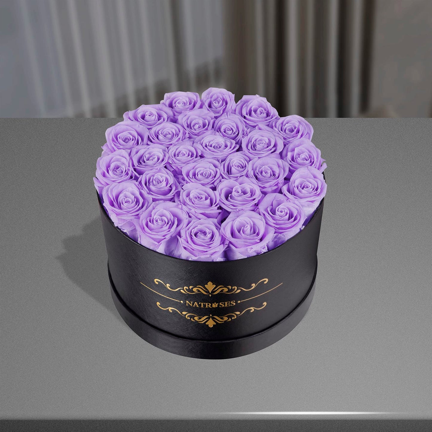 NATROSES Forever Preserved Roses in a Box, 100% Real Roses That Last Up to 3 Years, Preserved Flowers for Delivery Prime Birthday, Valentines Day Gifts for Her (Violet)