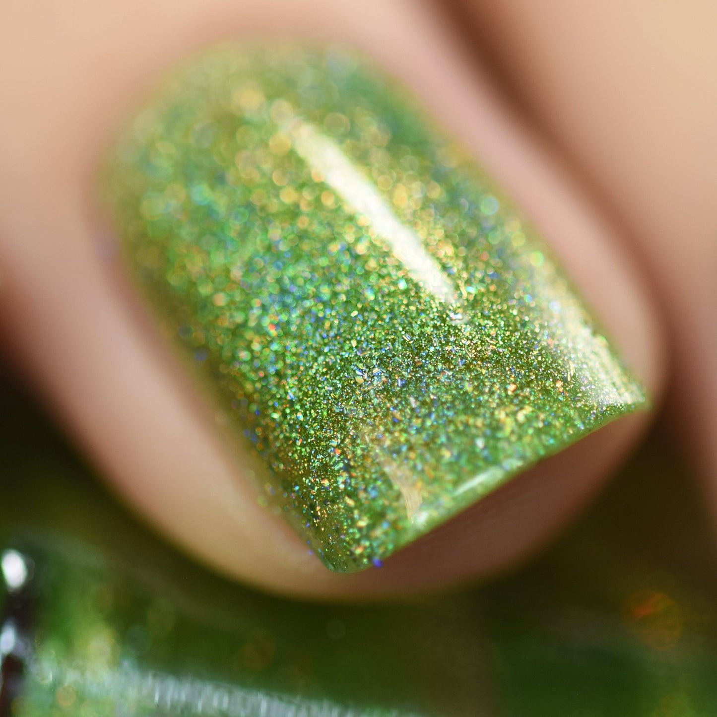 ILNP 1UP - Lime Green Holographic Nail Polish, Chip Resistant Manicure, Long Wear Nail Lacquer, Smooth & Glossy Finish, Non-Toxic, Vegan, Cruelty Free, 12ml