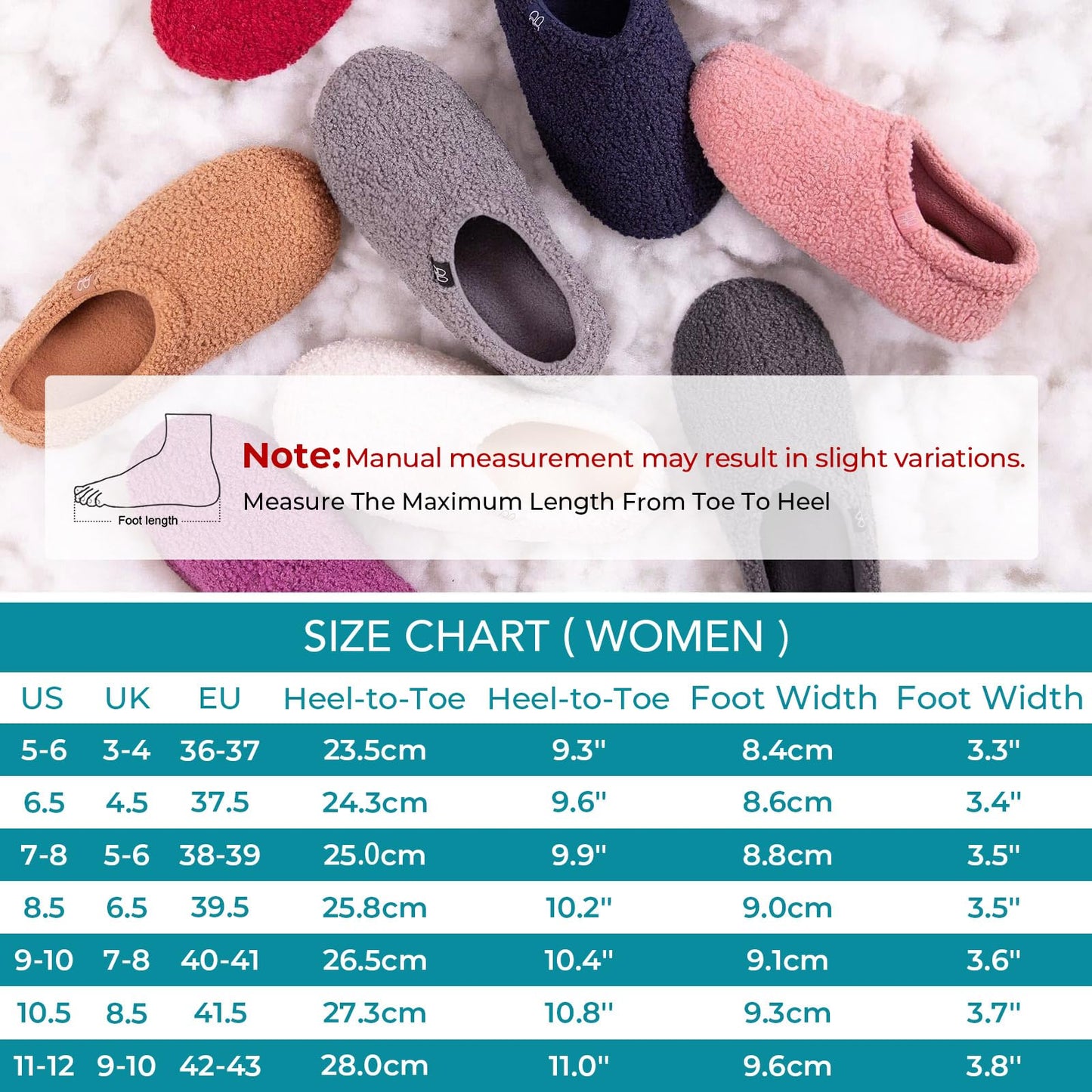 HomeTop Women's Fuzzy Curly Fur Memory Foam Loafer Slippers Bedroom House Shoes with Polar Fleece Lining (7-8, Grey)