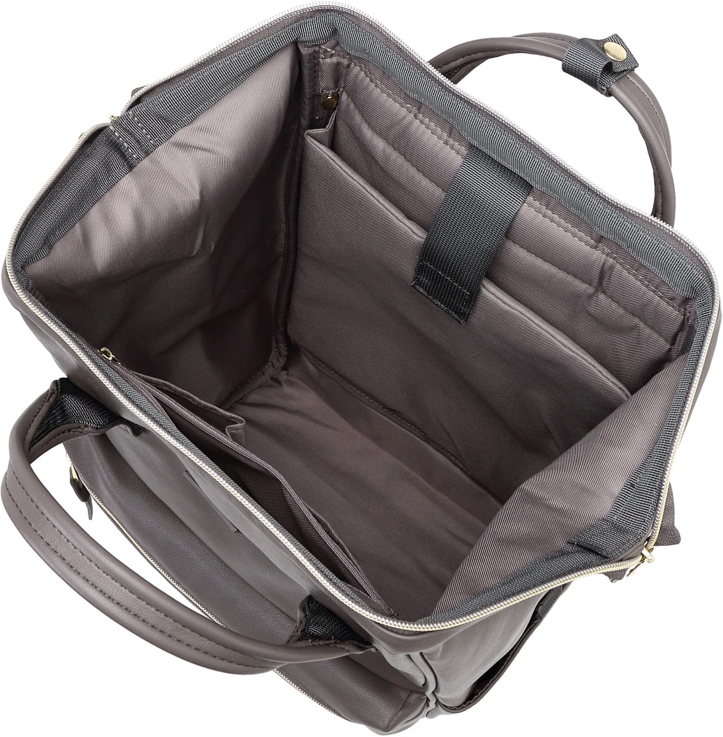 Kah&Kee Leather Backpack Diaper Bag Laptop Travel Doctor Teacher Bag For Women Man (Grey II)