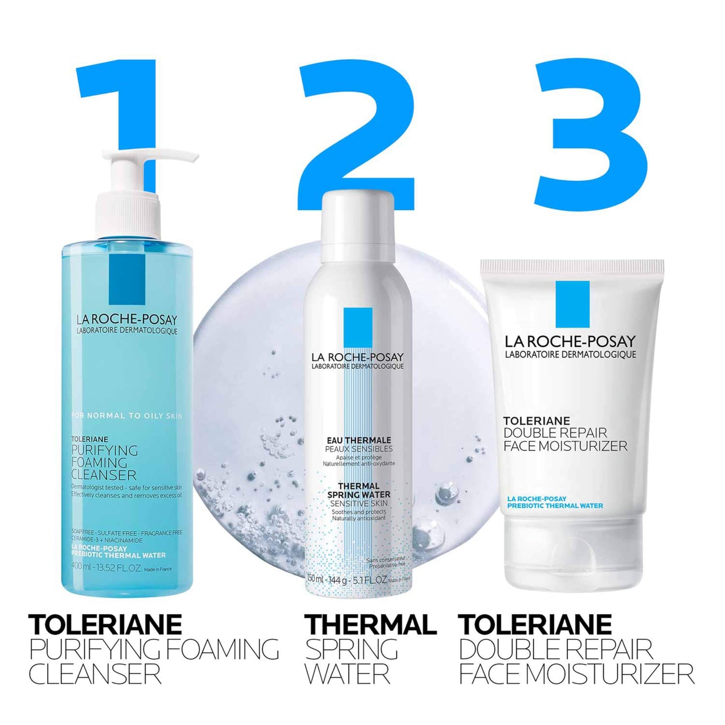 La Roche-Posay Toleriane Purifying Foaming Facial Cleanser, Oil Free Face Wash for Oily Skin and for Sensitive Skin with Niacinamide, Pore Cleanser Won’t Dry Out Skin, Unscented