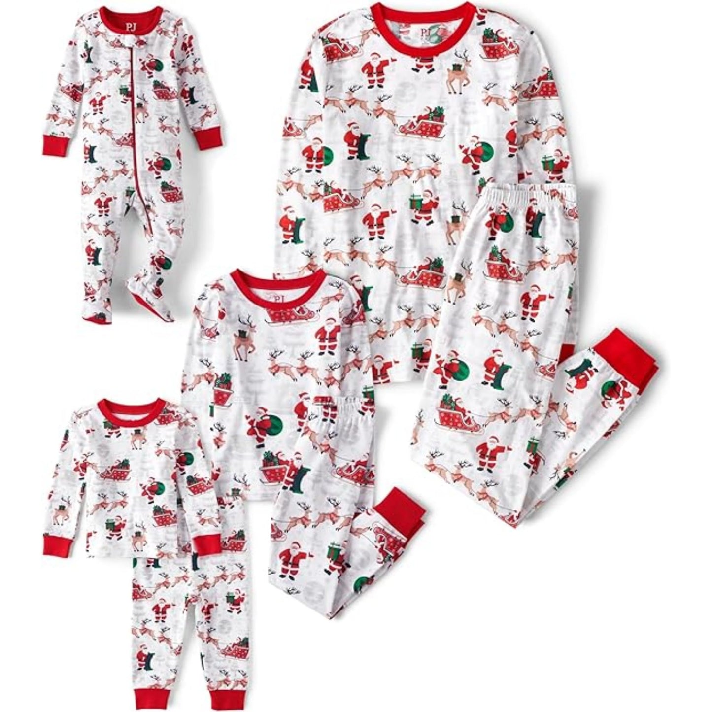 The Children's Place Baby Toddler 2 Piece Family Matching, Christmas and Holiday Pajama Sets, Cotton, Santa Sleds, 5T