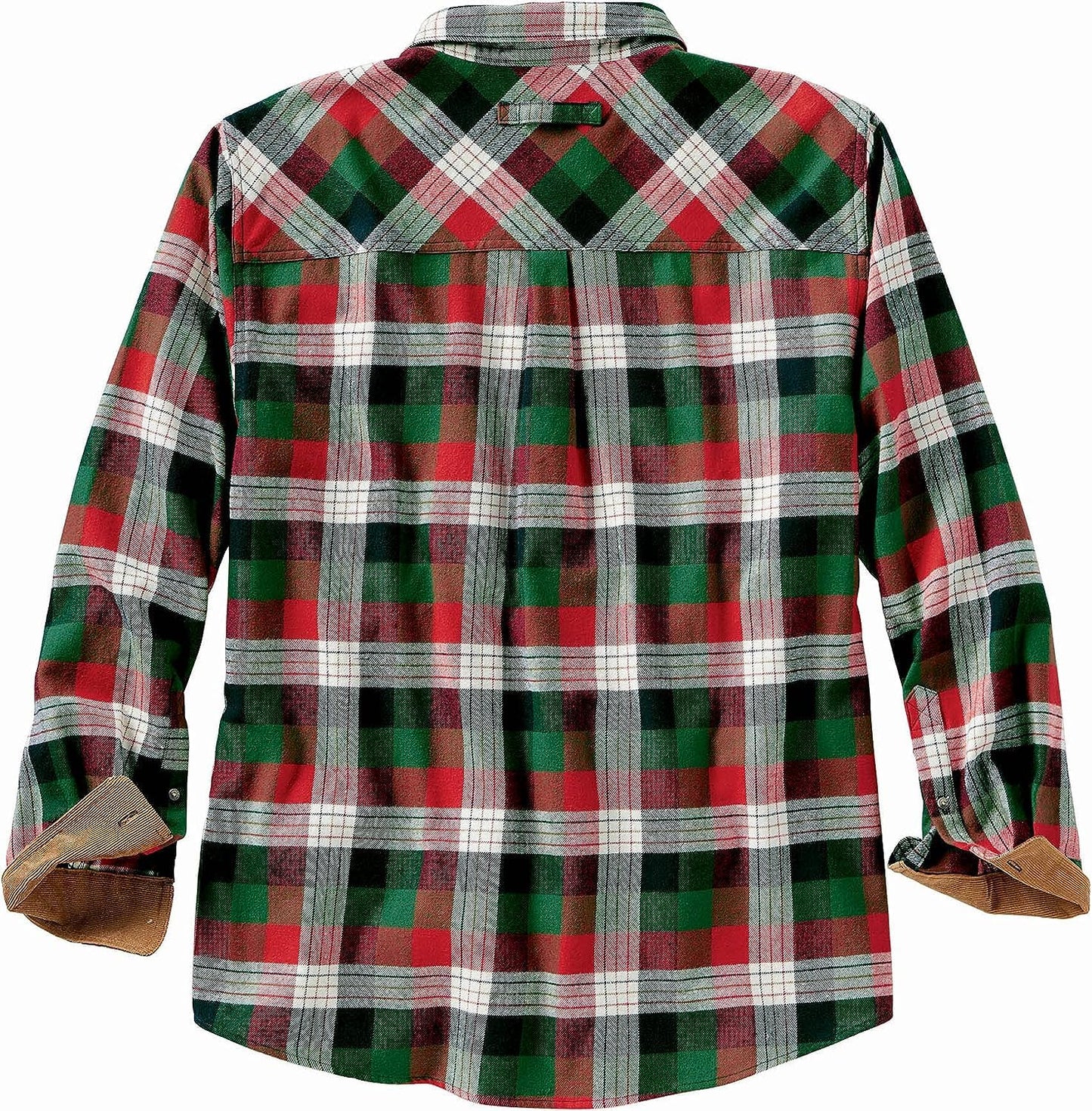 Legendary Whitetails Men's Standard Buck Camp Flannel, Long Sleeve Plaid Button Down Casual Shirt, Corduroy Cuffs, Alpine Mountain, Small