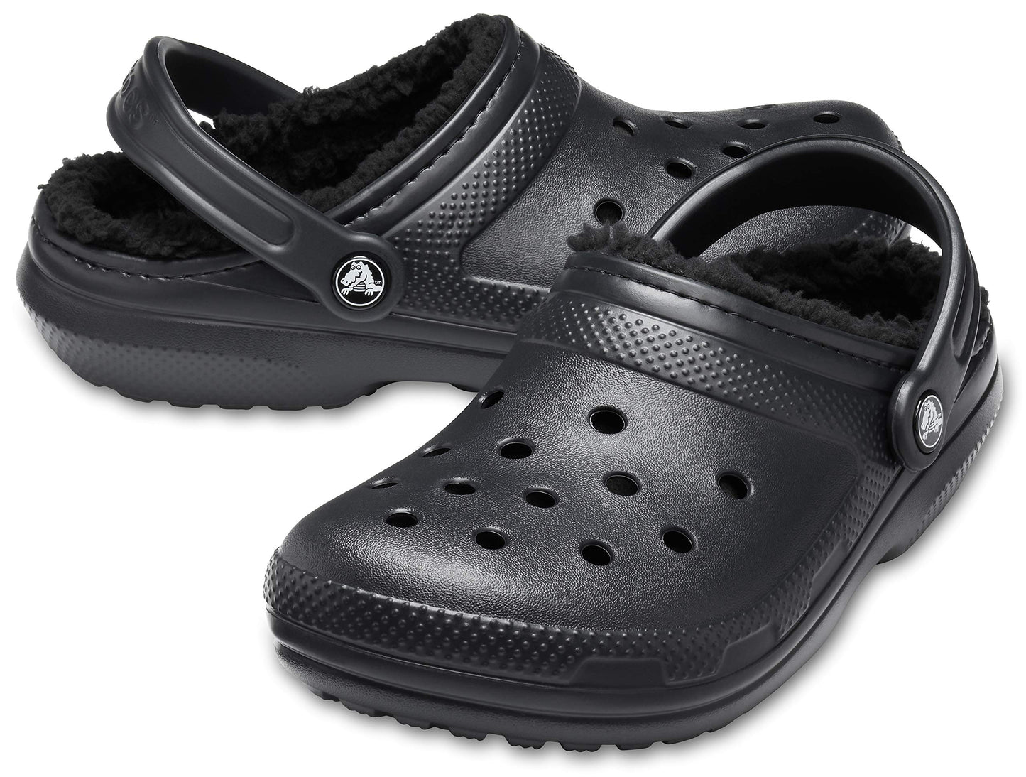 Crocs Unisex-Adult Classic Lined Clog, Black/Black, 4 Women/2 Men