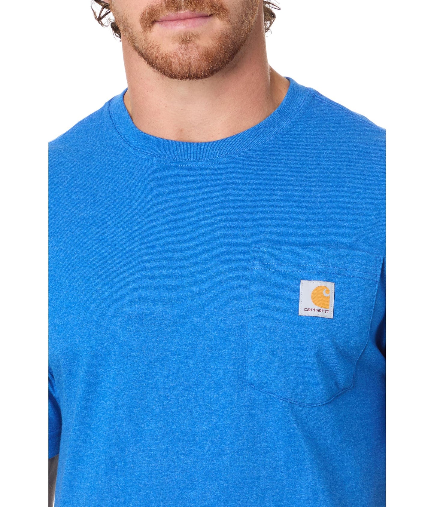 Carhartt Men's Loose Fit Heavyweight Short-Sleeve Pocket T-Shirt (Also Available in Big & Tall), Beacon Blue Heather