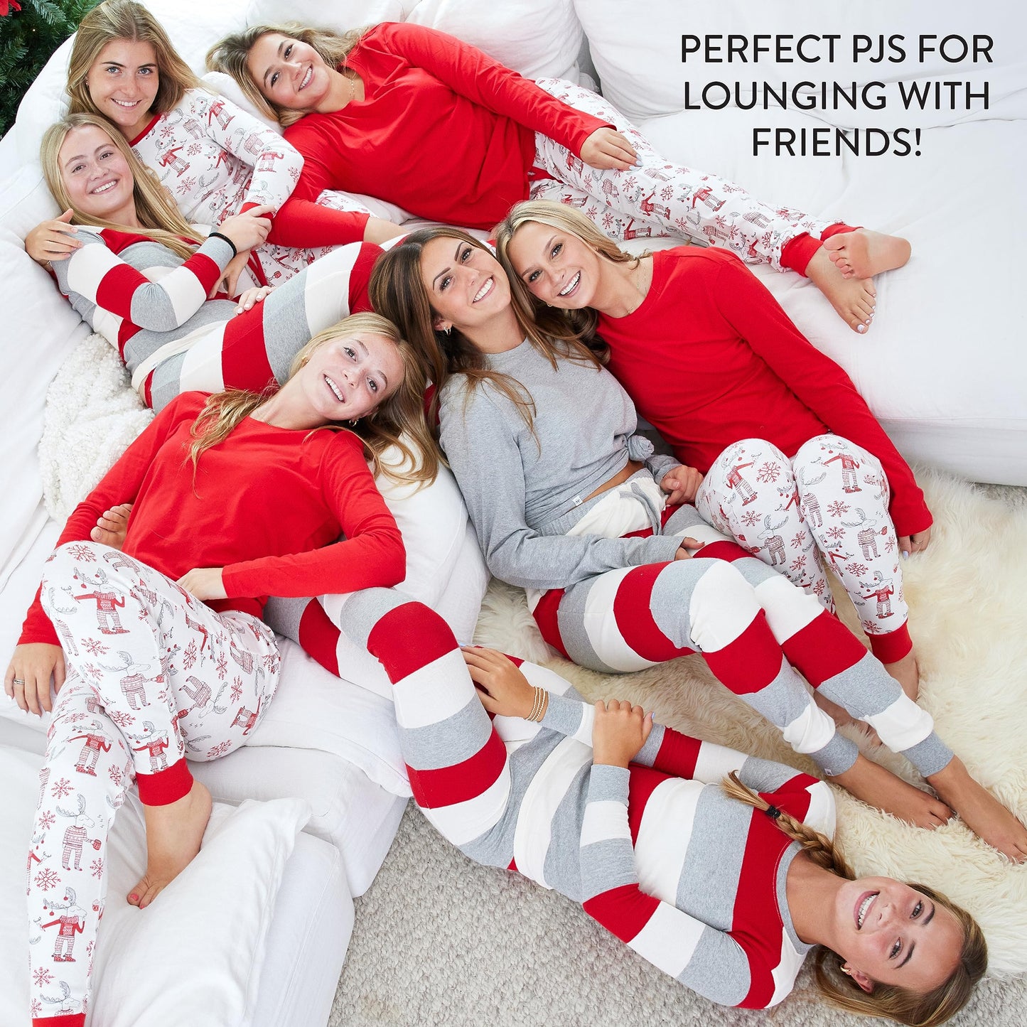 HonestBaby Family Matching Holiday Pajamas Organic Cotton for Men, Women, Kids, Toddlers, Baby Boys, Girls, Unisex Pets , Moose & Mugs, 5T