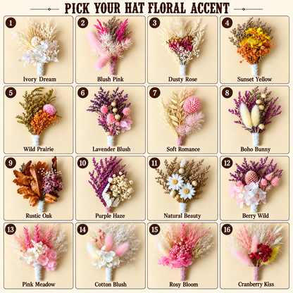 Dried Floral Hat Accent | Western Hat Bar Add-On