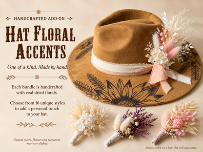 Dried Floral Hat Accent | Western Hat Bar Add-On