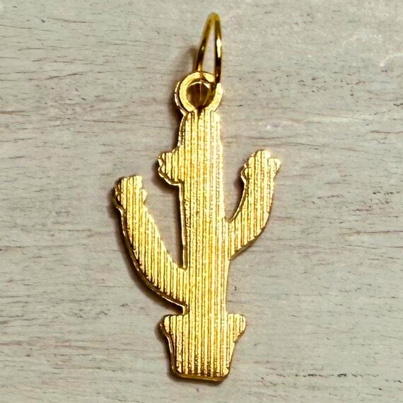 Cactus western hat charm closeup
