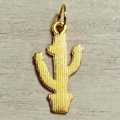 Cactus western hat charm closeup