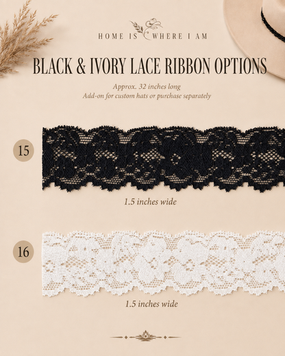 Black and ivory lace ribbon options 15 and 16